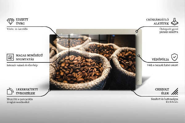 Üveg vágódeszka Zsák kávébab