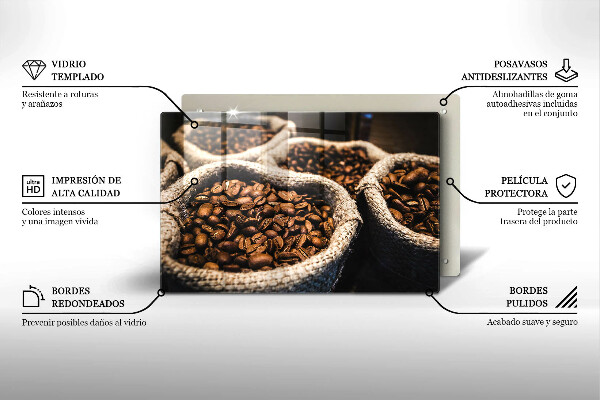 Üveg vágódeszka Zsák kávébab