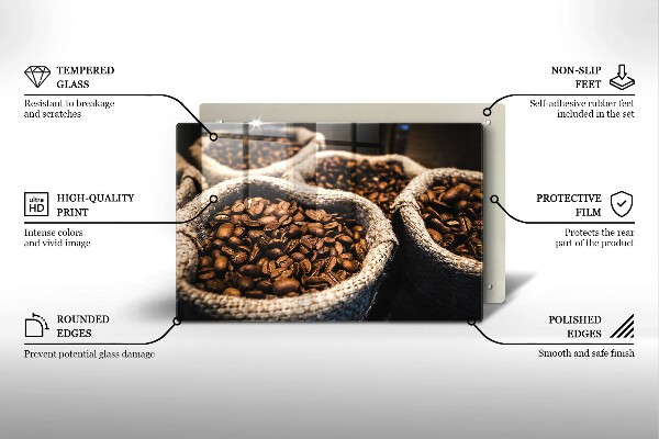 Üveg vágódeszka Zsák kávébab