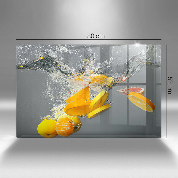 Üveg vágódeszka Citrom vízben