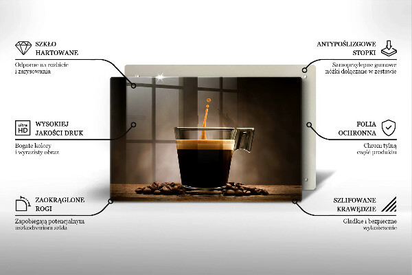 Üveg vágódeszka Üveg és kávébab