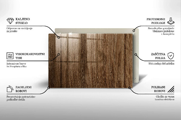 Üveg vágódeszka Fa textúra