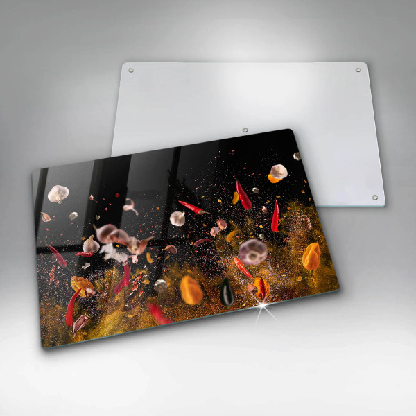 Üveg vágódeszka Forró fűszerek