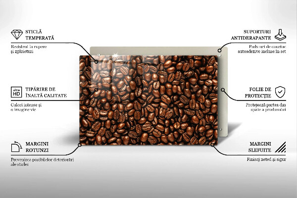 Üveg vágódeszka Kávébab