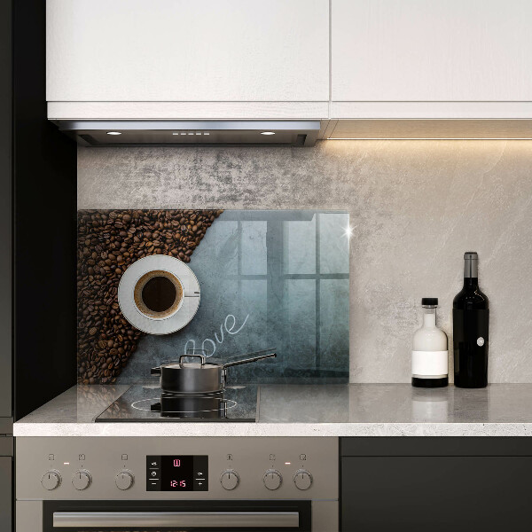 Üveg vágódeszka Kávébab és csésze