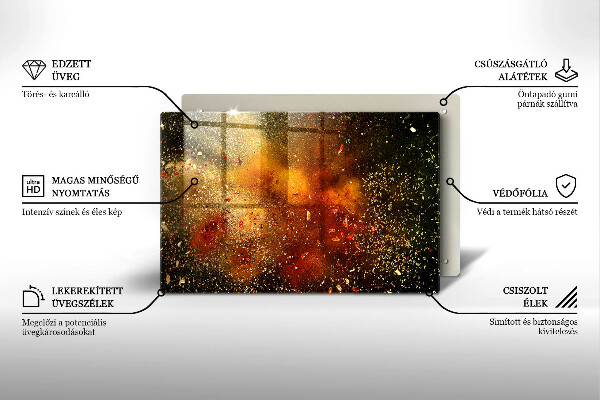 Üveg vágódeszka Színes fűszerek