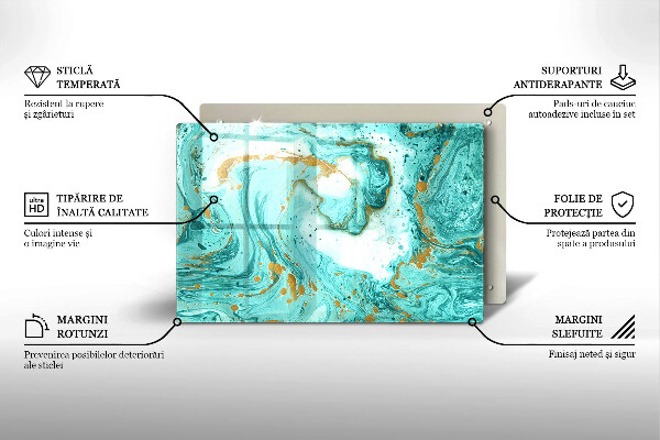 Üveg vágódeszka Kék absztrakció