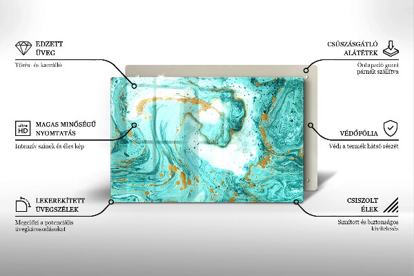 Üveg vágódeszka Kék absztrakció