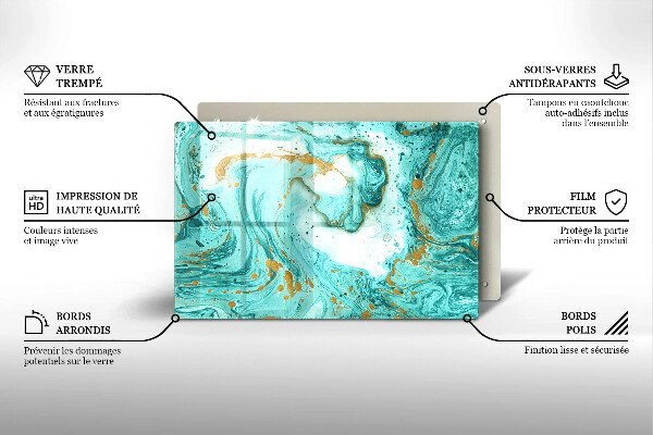 Üveg vágódeszka Kék absztrakció