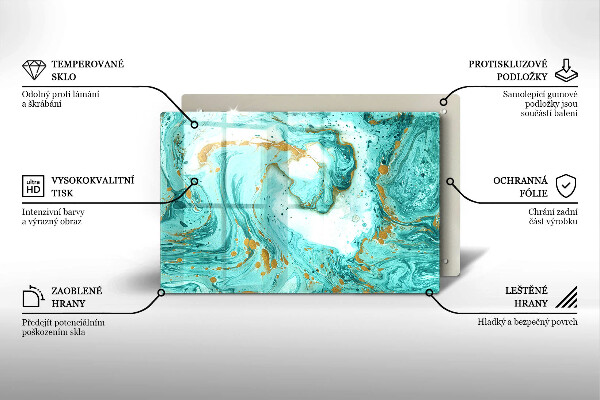 Üveg vágódeszka Kék absztrakció