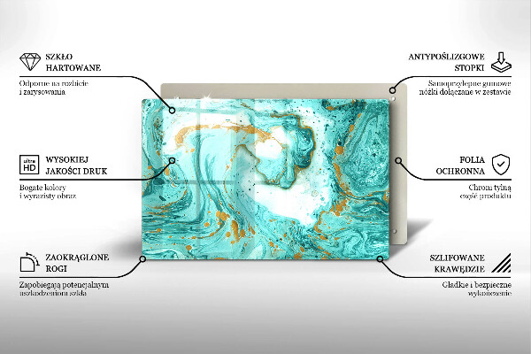 Üveg vágódeszka Kék absztrakció
