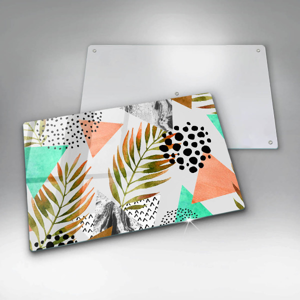 Üveg vágódeszka Boho levelek minta