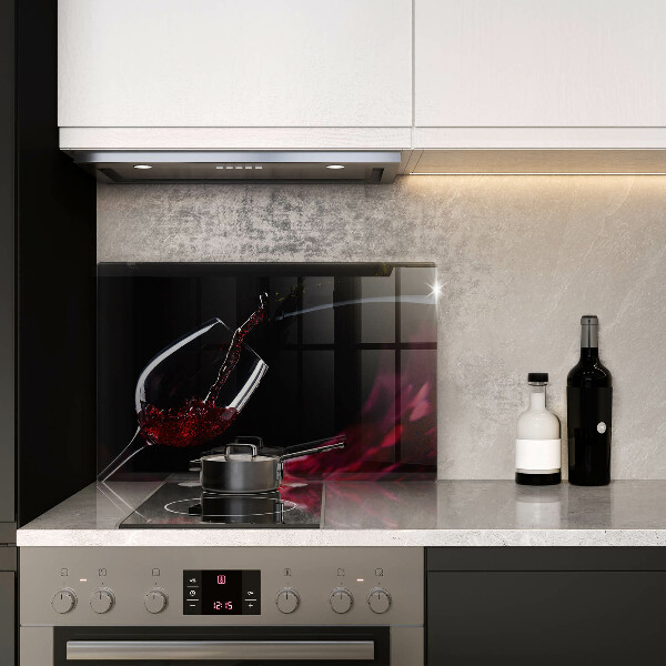 Üveg vágódeszka Egy pohár vörösbor