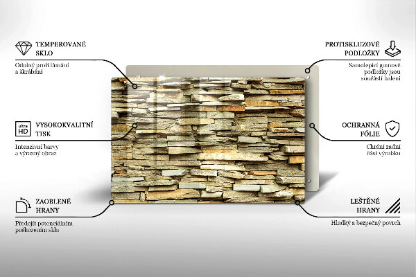 Üveg vágódeszka Díszítő kövek