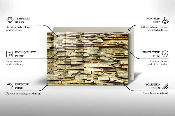 Üveg vágódeszka Díszítő kövek