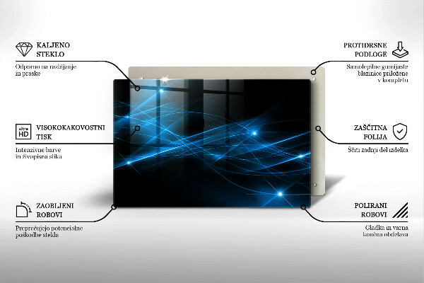 Üveg vágódeszka Absztrakt kék füst