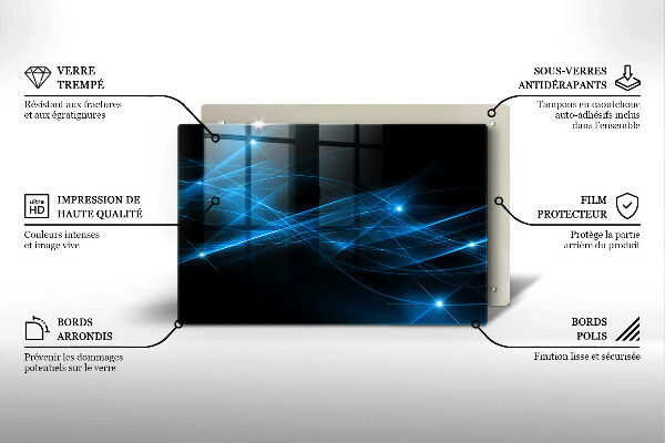 Üveg vágódeszka Absztrakt kék füst