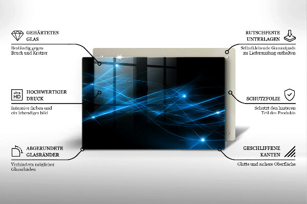 Üveg vágódeszka Absztrakt kék füst