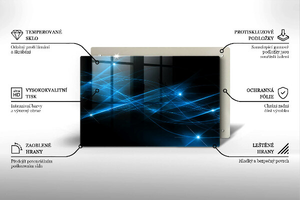 Üveg vágódeszka Absztrakt kék füst