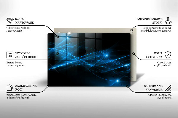 Üveg vágódeszka Absztrakt kék füst