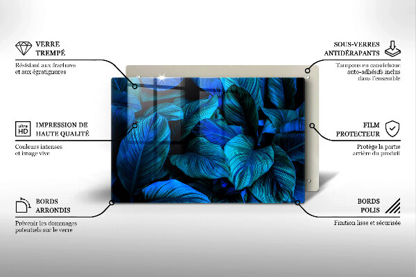 Üveg vágódeszka Dzsungel növényzet levelei