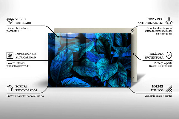 Üveg vágódeszka Dzsungel növényzet levelei