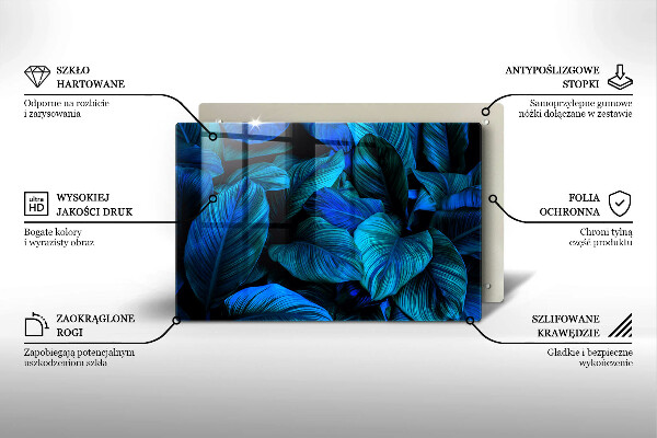 Üveg vágódeszka Dzsungel növényzet levelei