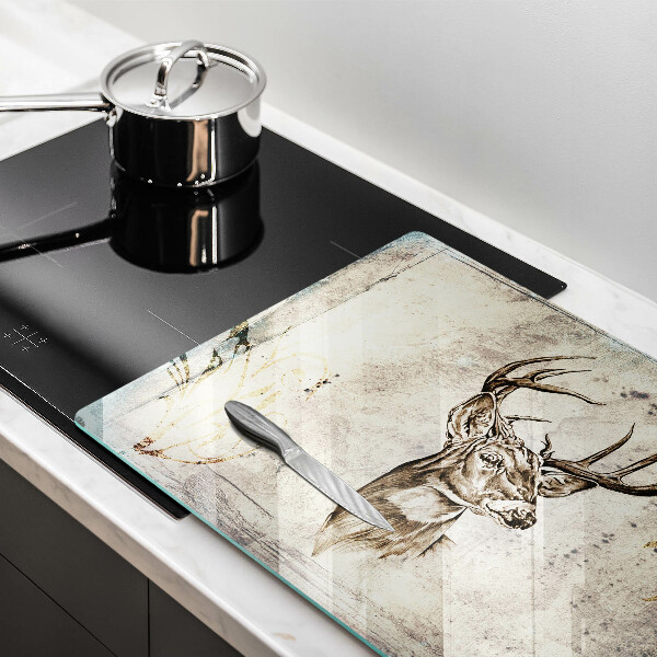 Üveg vágódeszka Szarvas állat illusztráció