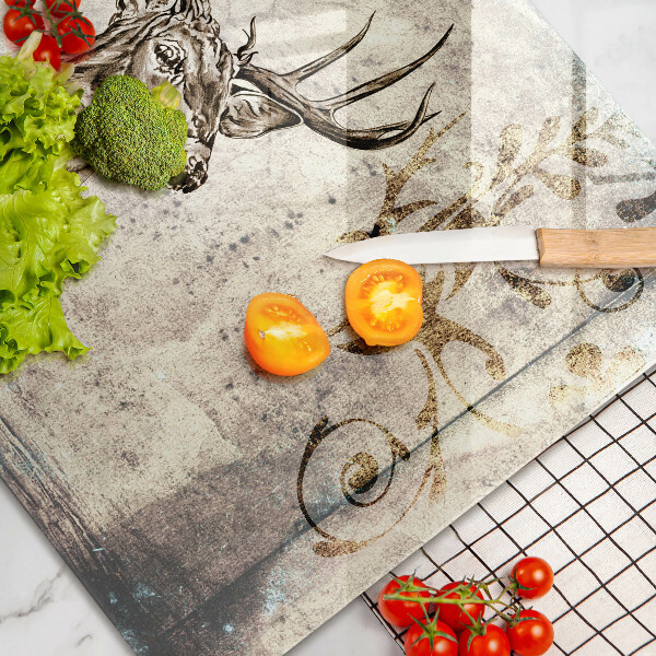 Üveg vágódeszka Szarvas állat illusztráció