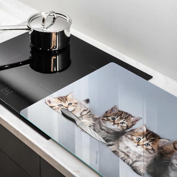 Üveg vágódeszka Édes kis cicák