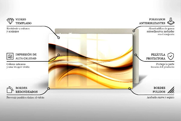 Üveg vágódeszka Absztrakt füst vonalak