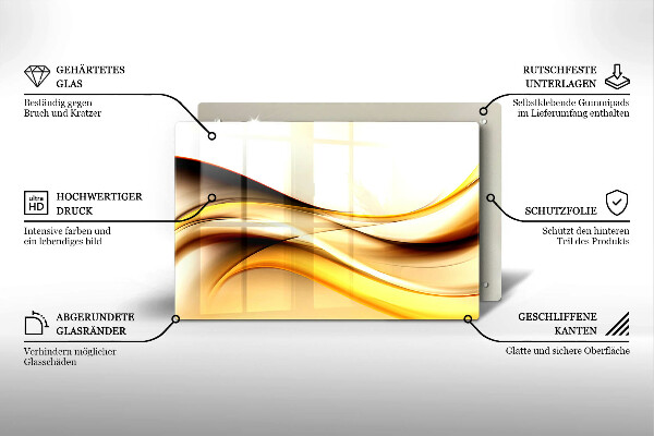 Üveg vágódeszka Absztrakt füst vonalak