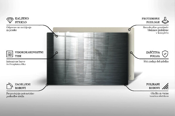 Üveg vágódeszka Fém textúra