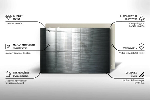 Üveg vágódeszka Fém textúra