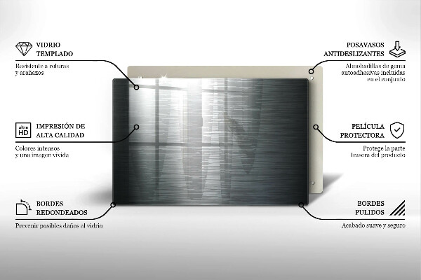 Üveg vágódeszka Fém textúra