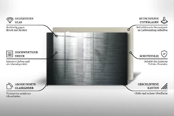 Üveg vágódeszka Fém textúra