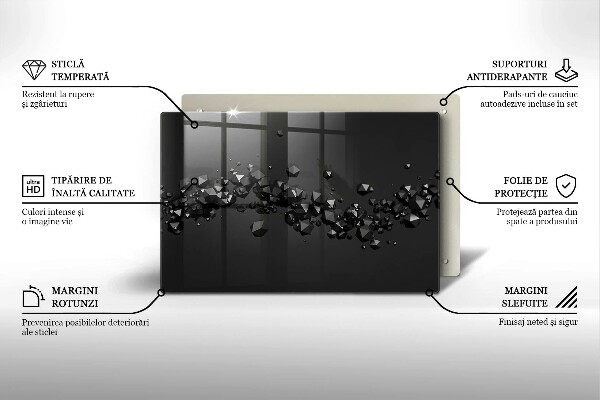Üveg vágódeszka 3D alakzatok absztrakció