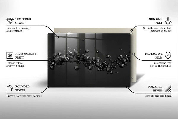 Üveg vágódeszka 3D alakzatok absztrakció