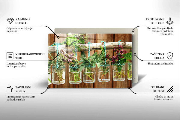 Üveg vágódeszka Gyógynövények évjárat