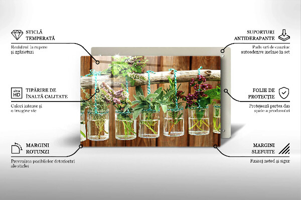 Üveg vágódeszka Gyógynövények évjárat