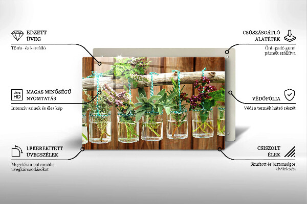 Üveg vágódeszka Gyógynövények évjárat