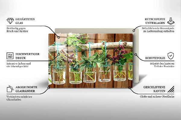 Üveg vágódeszka Gyógynövények évjárat