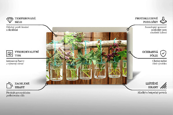 Üveg vágódeszka Gyógynövények évjárat