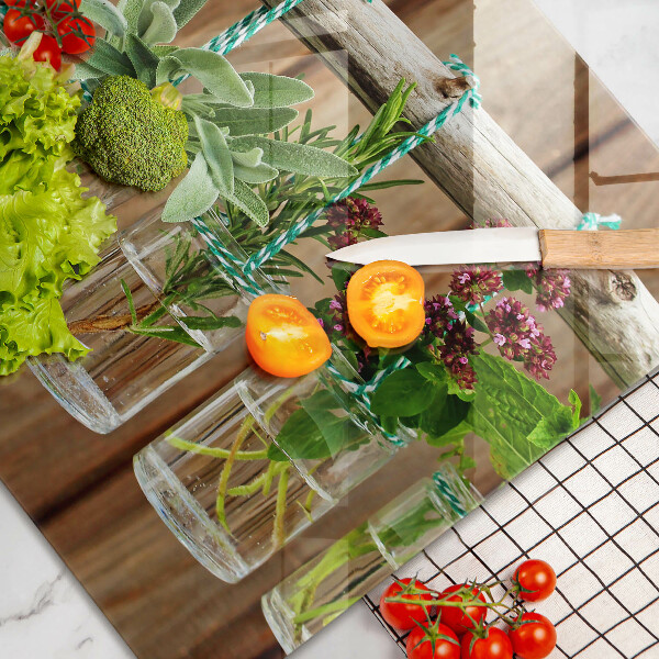 Üveg vágódeszka Gyógynövények évjárat