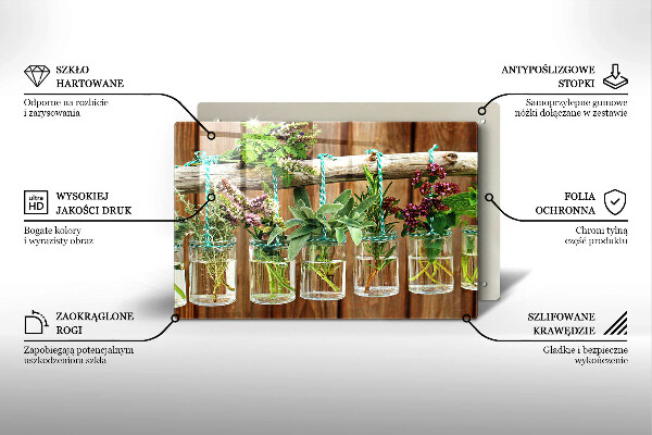 Üveg vágódeszka Gyógynövények évjárat