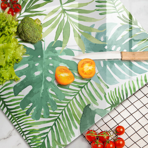 Üveg vágódeszka Akvarell boho levelek