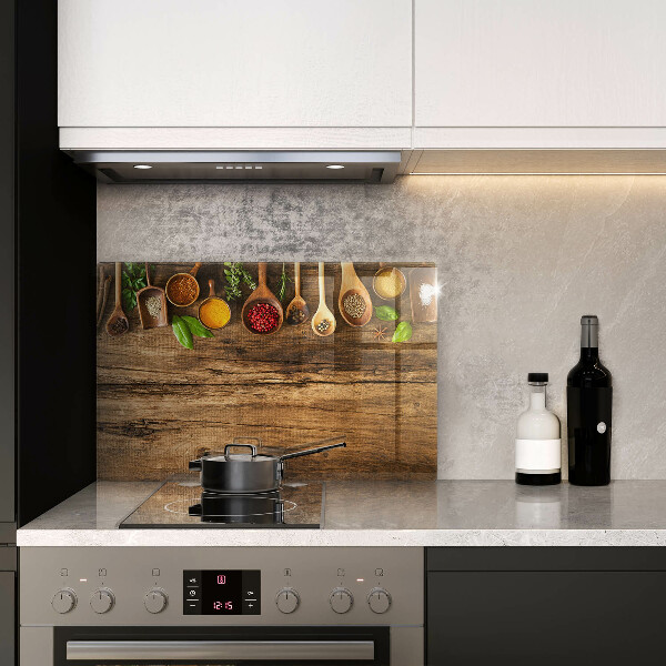 Üveg vágódeszka Fakanál fűszerek