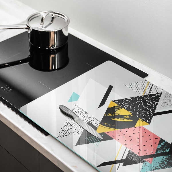 Üveg vágódeszka Absztrakt háromszögek