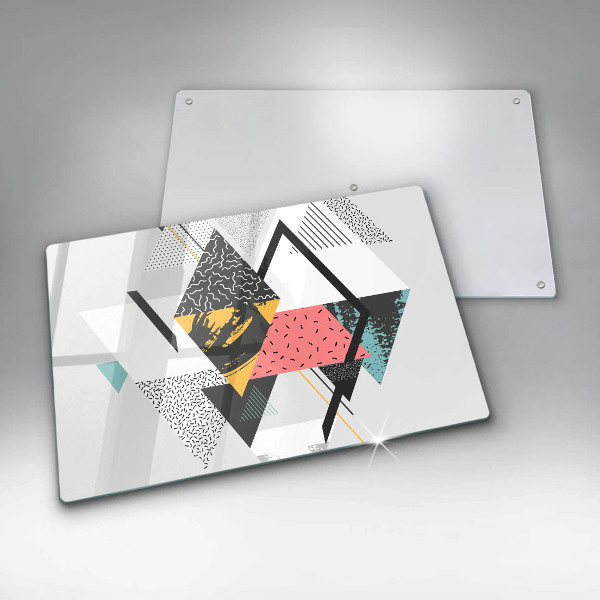 Üveg vágódeszka Absztrakt háromszögek