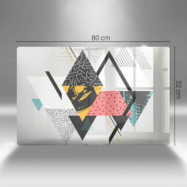 Üveg vágódeszka Absztrakt háromszögek